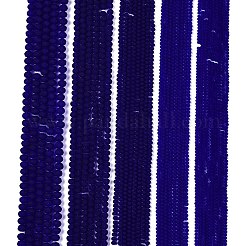 透明ガラスビーズ連売り  多面カット  艶消し  ロンデル  ダークブルー  8mm  穴：1mm  約60~62個/連  39~40cm&nbsp;X-EGLA-A044-T8mm-MD06