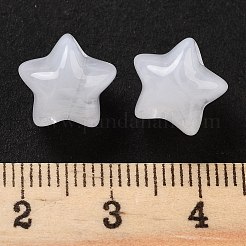 アクリルビーズ  スター  天然石風  ホワイト  11x11x10mm  穴：2mm  1020個/ 500g&nbsp;OACR-U005-04G