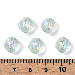 透明なアクリルビーズ  ABカラーメッキ  ナゲット  アクアマリン  10.5x10x8mm  穴：1.6mm  約1200個/500g&nbsp;LS-MACR-S373-131-C10