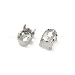 プロングセッティングで真鍮縫い  オープンバックセッティング  オーバル  プラチナ  6.5x4.5x4mm  内径：5.5x3.5mm&nbsp;KK-G557-23P