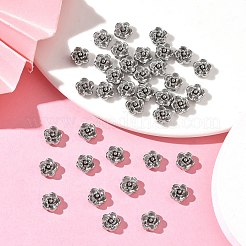 304ステンレススチールビーズ  ローズ  変色防止  ステンレス鋼色  8x8x5mm  穴：1mm&nbsp;STAS-H235-06B-P