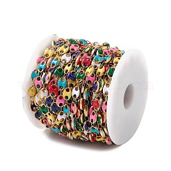 手作りエナメルコーヒー豆リンクチェーン  304ステンレススチール製の金具とスプール付き  ゴールドカラー  7.5x5.5x2.5mm&nbsp;CHS-P016-50G