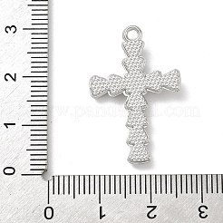 合金ラインストーンペンダント  クロスチャーム  鉛フリー＆カドミウムフリー  ラックめっき  プラチナ  28x18.5x3.5mm  穴：1.6mm&nbsp;FIND-L024-02P
