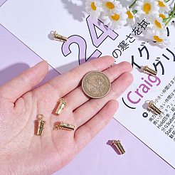 真鍮製ペンダント10個  丸カン付き  長持ちメッキ  単語コーヒーとコーヒー カップ  18KGP本金メッキ  15x7.5mm  穴：3mm&nbsp;KK-SZ0006-19
