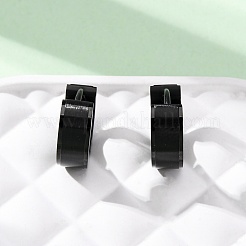 304ステンレススチールフープピアス  316ステンレス鋼  イオンプレーティング（ip）  ブラック  13.5x5mm&nbsp;EJEW-D331-19C-B