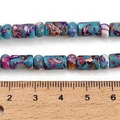 染色合成インペリアルジャスパービーズ連売り  列と紋章  暗い蘭  6~9x4~6mm  穴：0.7mm  約60個/連  15.55''（39.5センチメートル）&nbsp;GG-CBAA20A-02B
