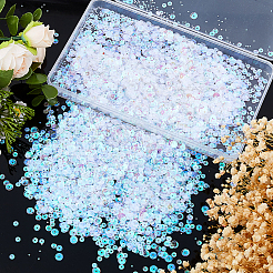 3スタイルの装飾アクセサリー  ポリ塩化ビニールのプラスチック製のスパンコール/スパンコールビーズ  フラットラウンド  クリアAB  4~6x0.6mm  穴：1mm&nbsp;KY-DC0001-32A