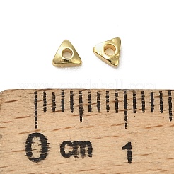 真鍮ビーズ  三角形  18KGP本金メッキ  3x3.5x1.5mm  穴：1mm&nbsp;KK-B142-14G