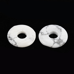 天然石ハウライトペンダント  ドーナツ/円盤  18x4.5~5.5mm  穴：5.5mm&nbsp;G-T122-66O
