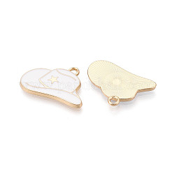 メッキ合金エナメルチャームラック  星柄のチャームが付いた帽子  カドミウムフリー＆ニッケルフリー＆鉛フリー  ゴールドカラー  ミックスカラー  15x23x1.5mm  穴：1.6mm&nbsp;ENAM-T024-03M-G