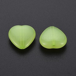 透明なアクリルビーズ  染め  ハート  芝生の緑  13.5x14x6mm  穴：1.5mm  約775個/500g&nbsp;TACR-S154-54E-06
