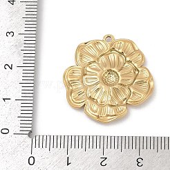 304ステンレスペンダント  イオンプレーティング（ip）  花のチャーム  18KGP本金メッキ  27x26x2.5mm  穴：1.6mm&nbsp;X-STAS-C121-44B-G