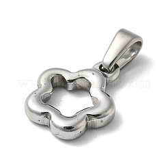 変色しない304ステンレススチールペンダント  花  ステンレス鋼色  18x15x3.5mm  穴：7x4mm&nbsp;STAS-I127-069P-A