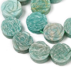 天然アマゾナイト彫刻ビーズ連売り  花バラ  14~14.5x6.5~8mm  穴：0.8mm  約29個/連  15.94''（40.5センチメートル）&nbsp;G-B134-A01-01