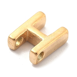 イオンプレーティング（IP）304ステンレススチールチャーム  レターチャーム  18KGP本金メッキ  文字h  9.5x7.5x3mm  穴：1.6mm&nbsp;STAS-R138-07G-H