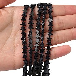 合成ブルーゴールドストーン青金砂石ビーズ連売り  スター  6x6x2mm  穴：0.7mm  約72個/連  14.96''（38センチメートル）&nbsp;G-F817-A07-01