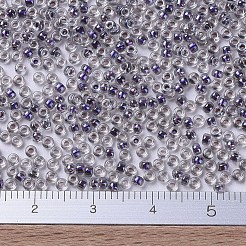 MIYUKIラウンドロカイユビーズ  日本製シードビーズ  （rr3203)マジックバイオレットライニングクリスタル  11/0  2x1.3mm  穴：0.8mm  約1100PCS /ボトル  10 G /ボトル&nbsp;SEED-JP0008-RR3203