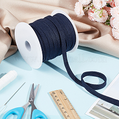 平らなポリコットン中空コード1ロール  靴紐作り  洋服アクセサリー  プラスチックスプール1個付き。  プルシアンブルー  10mm  約27.34ヤード（25m）/ロール&nbsp;OCOR-BC0005-99A