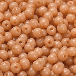 不透明色のガラスシードビーズ  ラウンド  砂茶色  4.5x3.5mm  穴：1mm  約4500個/ポンド&nbsp;SEED-C001-02B-03