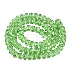 透明ガラスビーズ連売り  ロンデル  多面カット  淡緑色  7.5~8x5mm  穴：1~1.2mm  約77~81個/連  14.96~17.32インチ（38~44cm）&nbsp;GLAA-Q114-01A-A10