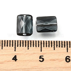 ガラス模造オーストリアクリスタルビーズ  長方形  多面カット  ダークスレートグレー  8x6.5x4mm  穴：1.2mm&nbsp;GLAA-P071-01A-20