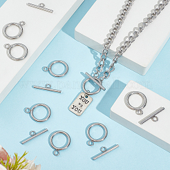 304ステンレススチールマンテル30セット  ステンレス鋼色  リング：23x18x2.5mm  穴：3mm  バー：25x7.5x2.5mm  穴：3mm&nbsp;STAS-UN0057-52