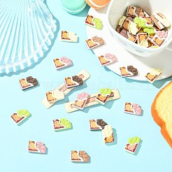 50個5色不透明樹脂カボション  模造食品  チョコレート  ミックスカラー  13x21.5x6mm  10個/カラー&nbsp;RESI-CJ0004-78