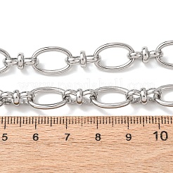 10mm 304ステンレススチール製オーバルリンクチェーンネックレス（女性用）  変色しない  ステンレス鋼色  17.64インチ（44.8cm）&nbsp;NJEW-G194-04P