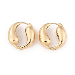 女性のための真鍮のフープピアス  ティアドロップ  14KGP本金メッキ  24.5x8.5mm&nbsp;EJEW-U041-09G