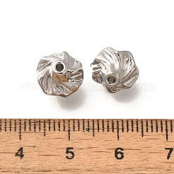真鍮ビーズ  カドミウムフリー＆ニッケルフリー＆鉛フリー  スパイラル  プラチナメッキ  9.5x9mm  穴：1.2mm&nbsp;KK-B127-03P
