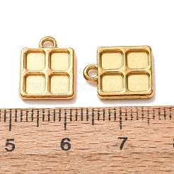 304ステンレスペンダント  スクエアチャーム  イオンプレーティング（ip）  長持ちメッキ  18KGP本金メッキ  13x10.5x2mm  穴：1.5mm&nbsp;SA-CBA9EE2-10G