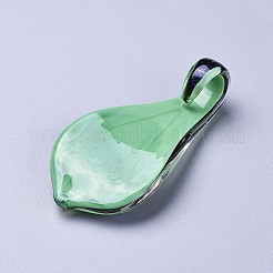 手作りランプワークペンダント  混合図形  ミックスカラー  35~61x17~49x6.5~10mm  穴：4~9mm  約5個/袋&nbsp;LAMP-XCP0001-05