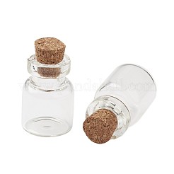 コルク付き透明ガラスボトルウィッシングボトルガラス瓶  ビーズの容器  透明  2.2x1.5cm  ボトルネック：直径0.7cm  容量：2ml（0.07液量オンス）&nbsp;AJEW-JP0001-01