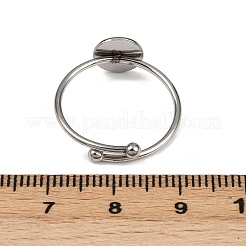304ステンレススチールカフリング部品  プレーンパッドリングセッティング  フラットラウンド  ステンレス鋼色  8mm  内径：18mm&nbsp;STAS-D372-02P-02