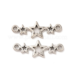チベットスタイルの合金コネクタチャーム  トリプルスターリンク  ニッケル  アンティークシルバー  9x25x1.5mm  穴：1.5mm  約833個/500g&nbsp;TIBE-B001-41AS
