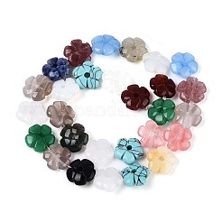 天然＆合成混合石ビーズ連売り  花  13.5~14x14~14.5x5~6mm  穴：1.2mm  約28個/連  14.57''（37センチメートル）&nbsp;G-T142-67