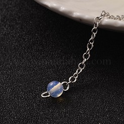 ティアドロップ プラチナ トーン ブラス オパライト ダウジング ペンデュラム  カニカン付き  220x3mm&nbsp;X-MAK-M015-03I
