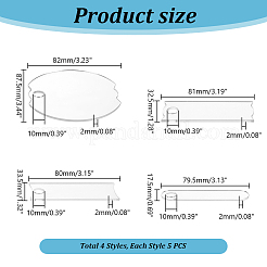 アクリルネームプレート1セット  混合形状  透明  82x87.5x2mm  穴：10mm  約20個/セット&nbsp;DIY-GA0006-73A