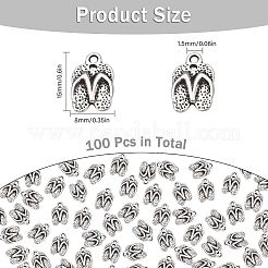 チベット風合金ペンダント1袋  スリッパ  アンティークシルバー  15x9x2mm  穴：1.5mm&nbsp;FIND-CA0005-52