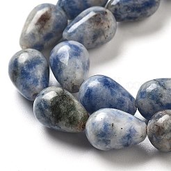 天然ブルースポットジャスパービーズ連売り  ティアドロップ  12x8mm  穴：1.2mm  約33~34個/連  15.16~16.54''（38.5~42センチメートル）&nbsp;G-B106-A15-02