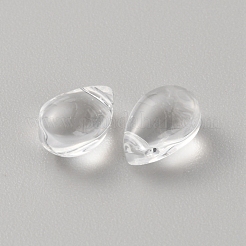 5個のガラスペンダント  ティアドロップチャーム  透明  9x5.5x4.5mm  穴：1mm&nbsp;GLAA-TAC0023-01F