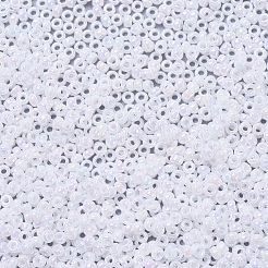 MIYUKIラウンドロカイユビーズ  日本製シードビーズ  （rr471)ホワイトパールab  11/0  2x1.3mm  穴：0.8mm  約1100PCS /ボトル  10 G /ボトル&nbsp;SEED-JP0008-RR0471