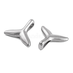 変色しない304ステンレススチールペンダント  フィッシュテールチャーム  ステンレス鋼色  15x16x5mm  穴：5.5x2mm&nbsp;STAS-L082-002P-02