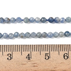 天然石カヤナイトビーズ連売り  多面カットラウンド  3mm  穴：0.5~0.6mm  約121~132個/連  14.57''~15.35''（37~39センチメートル）&nbsp;G-Z104-B01-3mm-A