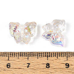 電気メッキ透明ガラスビーズ連売り  蝶  アンティークホワイト  12x15x6mm  穴：0.9mm  約60個/連  23.39~23.62''（59.4~60センチメートル）&nbsp;EGLA-T029-06F