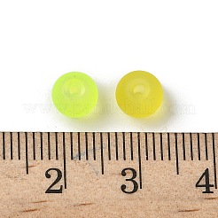 曇らされた透明なガラスビーズ  ラウンド  きいろ  6.5x5.5mm  穴：1.5mm  約2083個/500g&nbsp;GLAA-XCP0001-67B