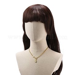 ハート＆ローズ真鍮ペンダントネックレス 304ステンレススチールチェーン 女性用  ゴールドカラー  17.32インチ（44cm）&nbsp;NJEW-JN04088