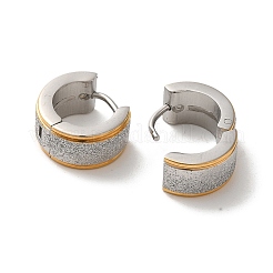 ゴールドフラッシュサンド 304 ステンレススチール フープピアス  ラウンド  ステンレス鋼色  13x7mm&nbsp;EJEW-M001-06D-P