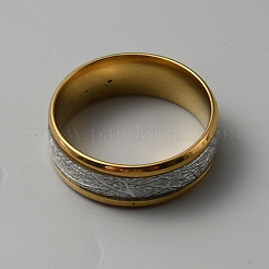 テクスチャ加工された201ステンレススチールの指輪  ゴールドカラー  usサイズ9 3/4(19.5mm)&nbsp;RJEW-WH0017-05G