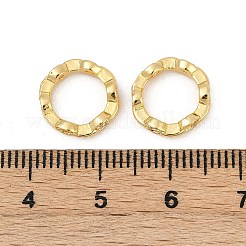 真鍮製クリアキュービックジルコニアビーズフレーム  リング  18KGP本金メッキ  11.5x3mm  穴：1.2mm&nbsp;LS-KK-D375-33G-01